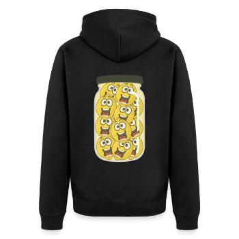 Zitronen lustige Zitrone - Unisex Premium Bio Zip Hoodie - Schwarz - Hinten - Nico (187cm)