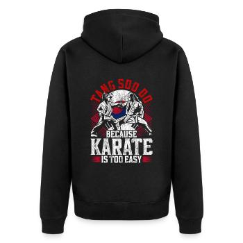 Tang So Do Parce que le Karaté est trop facile - Veste à capuche bio Premium Unisexe - noir - Dos - Nico (187cm)
