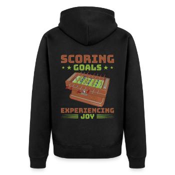 Foosball Gift Fans Wuzler Foosball - Unisex Premium Organic Zip Hoodie - black - Back - Nico (187cm)