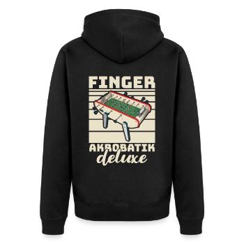 Foosball Gift Fans Wuzler Foosball - Unisex Premium Organic Zip Hoodie - black - Back - Nico (187cm)