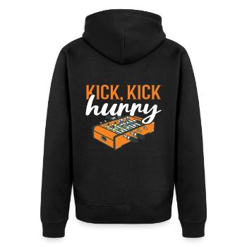 Foosball Gift Fans Wuzler Foosball - Unisex Premium Organic Zip Hoodie - black - Back - Nico (187cm)