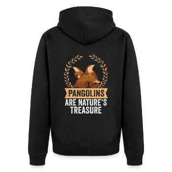 Pangolins Nature's treasure - Unisex Premium Organic Zip Hoodie - black - Back - Nico (187cm)