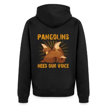 Pangolins need our voice - Unisex Premium Organic Zip Hoodie - black - Back - Nico (187cm)