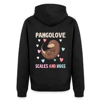 Pangolins and pangolins of pangolins - Unisex Premium Organic Zip Hoodie - black - Back - Nico (187cm)