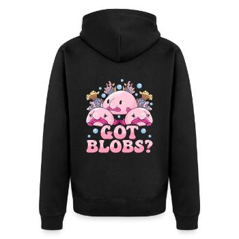 Costume de Blobfish - Visage de poisson Blob laid - - Veste à capuche bio Premium Unisexe - noir - Dos - Nico (187cm)