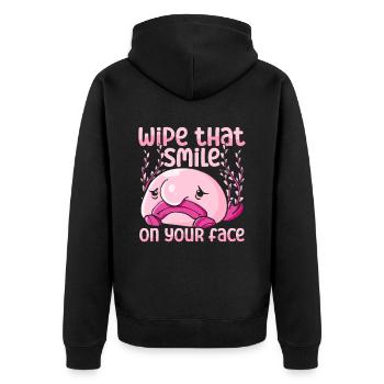 Costume de Blobfish - Visage de poisson Blob laid - - Veste à capuche bio Premium Unisexe - noir - Dos - Nico (187cm)