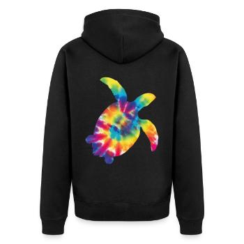 Tortue de mer Tortoise Tie Dye - Veste à capuche bio Premium Unisexe - noir - Dos - Nico (187cm)