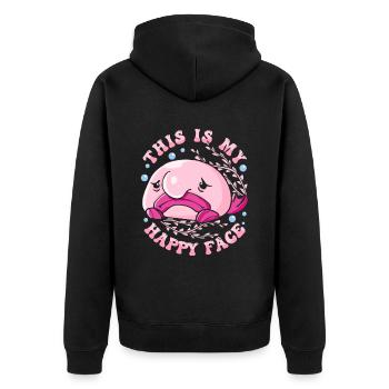Costume de Blobfish - Visage de poisson Blob laid - - Veste à capuche bio Premium Unisexe - noir - Dos - Nico (187cm)
