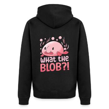 Costume de Blobfish - Visage de poisson Blob laid - - Veste à capuche bio Premium Unisexe - noir - Dos - Nico (187cm)