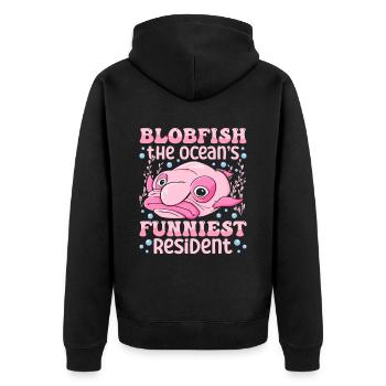 Costume de Blobfish - Visage de poisson Blob laid - - Veste à capuche bio Premium Unisexe - noir - Dos - Nico (187cm)