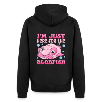 Costume de Blobfish - Visage de poisson Blob laid - - Veste à capuche bio Premium Unisexe - noir - Dos - Nico (187cm)