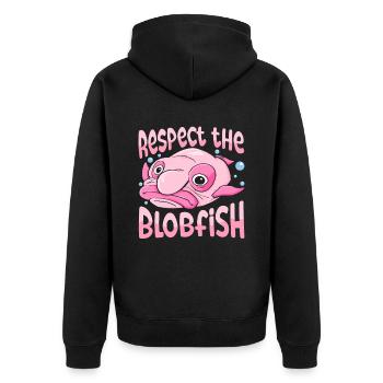 Costume de Blobfish - Visage de poisson Blob laid - - Veste à capuche bio Premium Unisexe - noir - Dos - Nico (187cm)