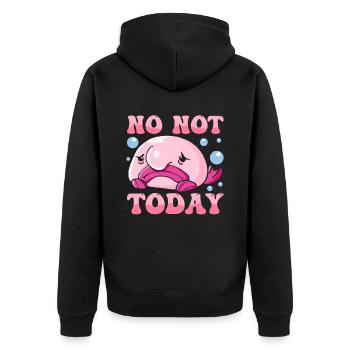 Costume de Blobfish - Visage de poisson Blob laid - - Veste à capuche bio Premium Unisexe - noir - Dos - Nico (187cm)