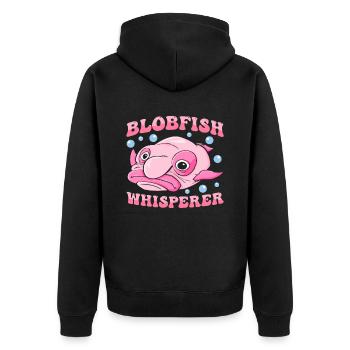 Costume de Blobfish - Visage de poisson Blob laid - - Veste à capuche bio Premium Unisexe - noir - Dos - Nico (187cm)