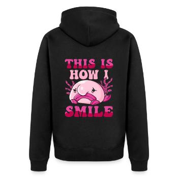 Costume de Blobfish - Visage de poisson Blob laid - - Veste à capuche bio Premium Unisexe - noir - Dos - Nico (187cm)