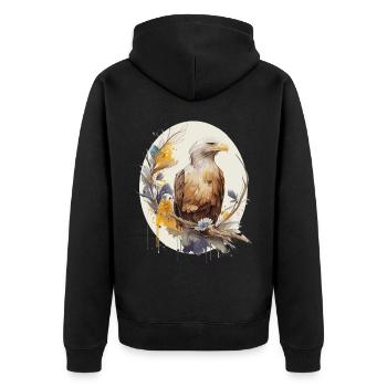 Cavalier King Charles Spaniel Cherry Blossom Dog J - Veste à capuche bio Premium Unisexe - noir - Dos - Nico (187cm)