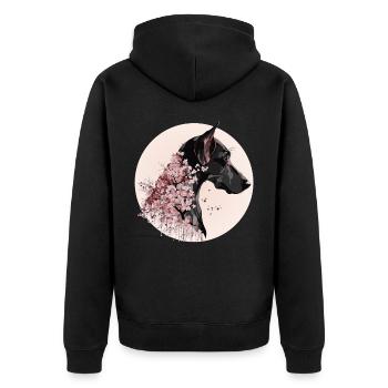 Doberman Cherry Blossom Dog Race Sakura japonais - Veste à capuche bio Premium Unisexe - noir - Dos - Nico (187cm)