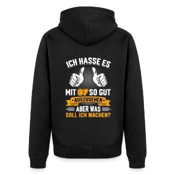 97 Geburtstag 97 Jahre 97 Lebensjahr 97 Lebenalter - Unisex Premium Bio Zip Hoodie - Schwarz - Hinten - Nico (187cm)