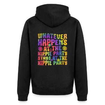 Lustige Hippie Krawatte Färben Frieden - Unisex Premium Bio Zip Hoodie - Schwarz - Hinten - Nico (187cm)