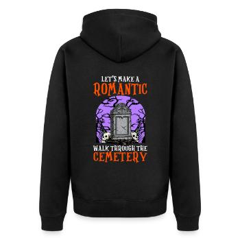 Lustige Gothic Goth - Unisex Premium Bio Zip Hoodie - Schwarz - Hinten - Nico (187cm)