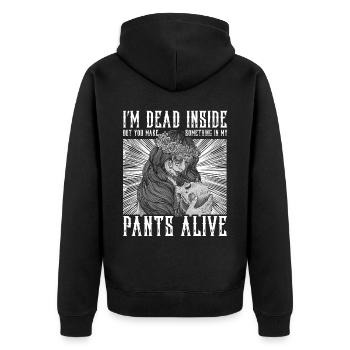Funny Gothic Goth - Unisex Premium Organic Zip Hoodie - black - Back - Nico (187cm)
