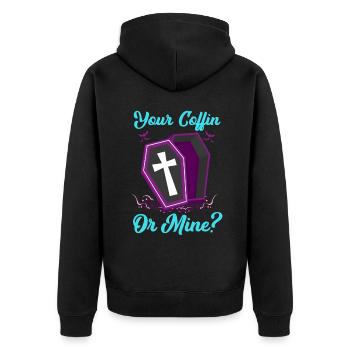 Funny Gothic Goth - Unisex Premium Organic Zip Hoodie - black - Back - Nico (187cm)