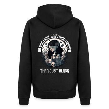 Funny Gothic Goth - Unisex Premium Organic Zip Hoodie - black - Back - Nico (187cm)