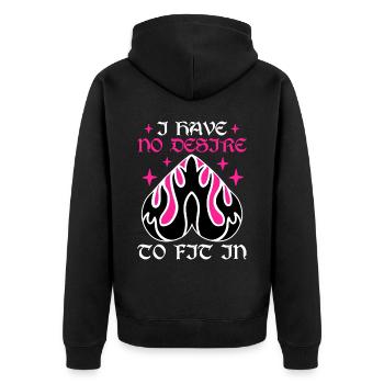 Funny Gothic Goth - Unisex Premium Organic Zip Hoodie - black - Back - Nico (187cm)