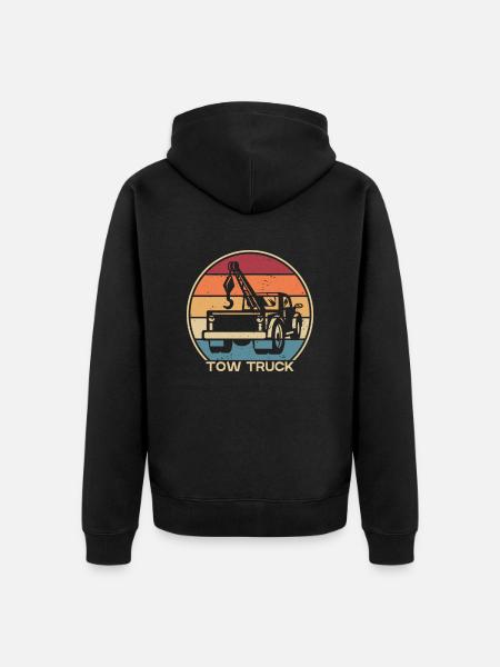 Retro Abschleppdienst Abschleppfahrzeug - Unisex Premium Bio Zip Hoodie - Schwarz