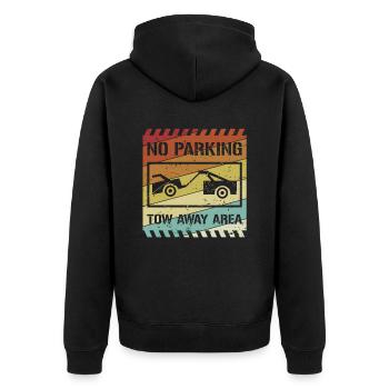 No Parking Tow Away Area Abschlepper Fahrer - Unisex Premium Bio Zip Hoodie - Schwarz - Hinten - Nico (187cm)