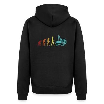 Tow Truck Evolution Tow Truck Driver - Unisex Premium Organic Zip Hoodie - black - Back - Nico (187cm)