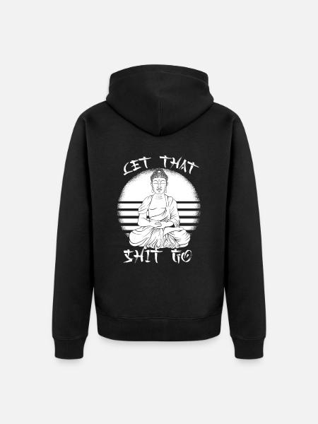 Buddha Buddhist Funny - Unisex Premium Organic Zip Hoodie - black
