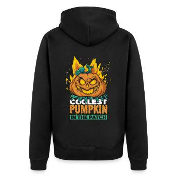 Halloween La citrouille la plus cool du patch - Veste à capuche bio Premium Unisexe - noir - Dos - Nico (187cm)