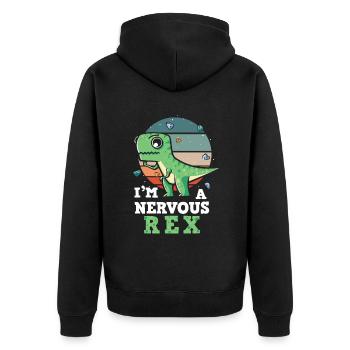 Conception de l’anxiété Je suis un Rex nerveux - Veste à capuche bio Premium Unisexe - noir - Dos - Nico (187cm)
