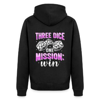 If you think I'm crazy Bunco Bunco - Unisex Premium Organic Zip Hoodie - black - Back - Nico (187cm)