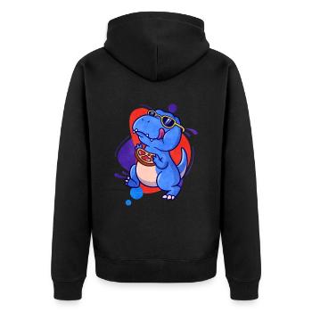 Steak - Unisex Premium Bio Zip Hoodie - Schwarz - Hinten - Nico (187cm)