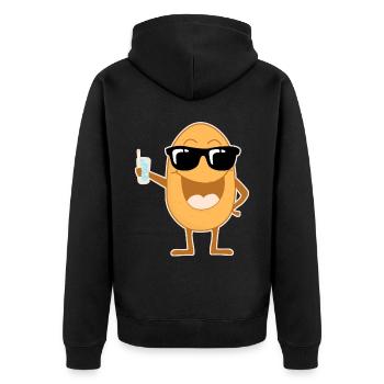 Party Kartoffel mit Sonnenbrille - Unisex Premium Bio Zip Hoodie - Schwarz - Hinten - Nico (187cm)