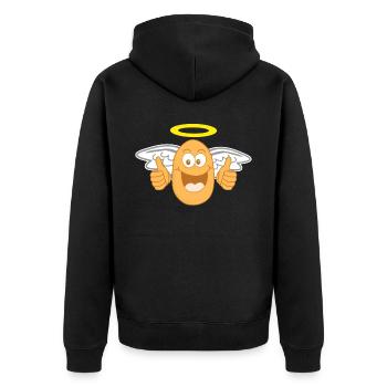 Kartoffel Engel Kartoffeln - Unisex Premium Bio Zip Hoodie - Schwarz - Hinten - Nico (187cm)