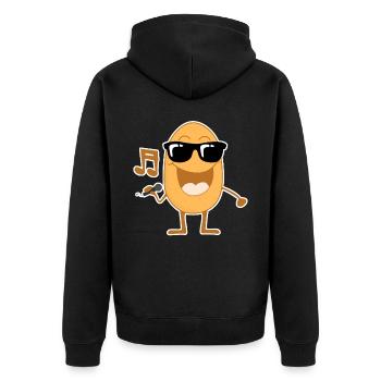 Chanter Pomme de terre Musique Pommes de terre - Veste à capuche bio Premium Unisexe - noir - Dos - Nico (187cm)