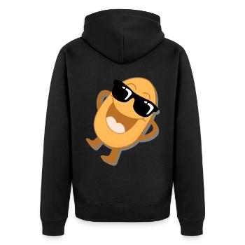 Kartoffel Sonnenbrille Kartoffeln - Unisex Premium Bio Zip Hoodie - Schwarz - Hinten - Nico (187cm)