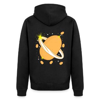 Kartoffel im Weltraum Kartoffeln - Unisex Premium Bio Zip Hoodie - Schwarz - Hinten - Nico (187cm)