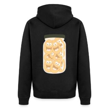 Kartoffel im Glas Kartoffeln - Unisex Premium Bio Zip Hoodie - Schwarz - Hinten - Nico (187cm)