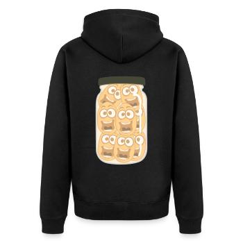 Kartoffel Kartoffeln - Unisex Premium Bio Zip Hoodie - Schwarz - Hinten - Nico (187cm)