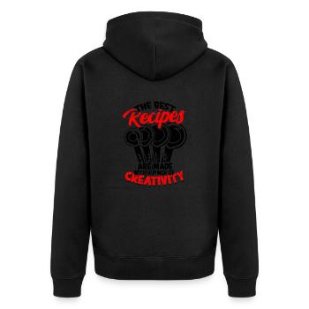 best recipes are made with a pinch of creativity - Unisex Premium Organic Zip Hoodie - black - Back - Nico (187cm)