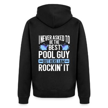 Nettoyage de piscine Travail Gardien de piscine - Veste à capuche bio Premium Unisexe - noir - Dos - Nico (187cm)