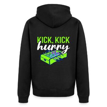 Foosball Gift Fans Wuzler Foosball - Unisex Premium Organic Zip Hoodie - black - Back - Nico (187cm)