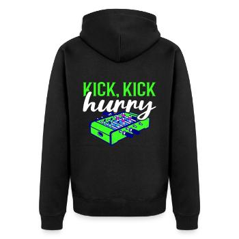 Foosball Gift Fans Wuzler Foosball - Unisex Premium Organic Zip Hoodie - black - Back - Nico (187cm)