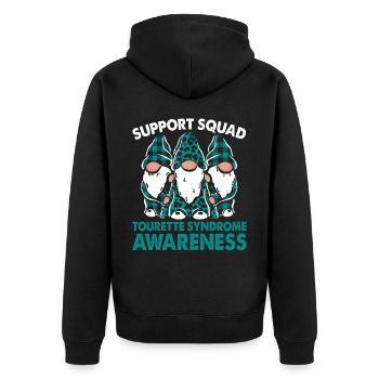 Support Squad Tourette Syndrome Awareness Month - Unisex Premium Organic Zip Hoodie - black - Back - Nico (187cm)