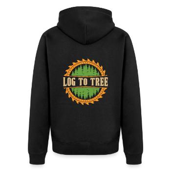 Tournage sur bois Log To Tree Woodworking Woodturner - Veste à capuche bio Premium Unisexe - noir - Dos - Nico (187cm)