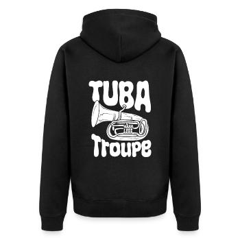 Fanfare procession tuba - Unisex Premium Organic Zip Hoodie - black - Back - Nico (187cm)